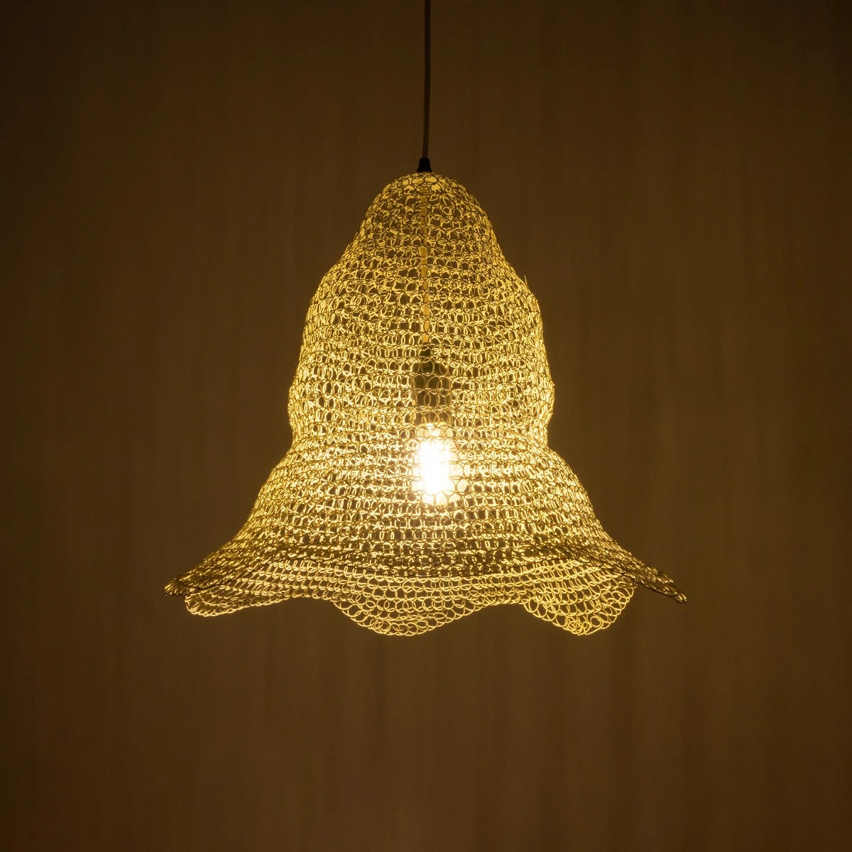 KENTUCKY 01889 Vintage Κρεμαστό Φωτιστικό Πλέγμα Μονόφωτο 1 x E27 IP20 Λευκό Μέταλλο - Μ50 x Π50 x Υ48cm