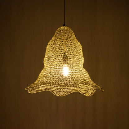 KENTUCKY 01889 Vintage Κρεμαστό Φωτιστικό Πλέγμα Μονόφωτο 1 x E27 IP20 Λευκό Μέταλλο - Μ50 x Π50 x Υ48cm