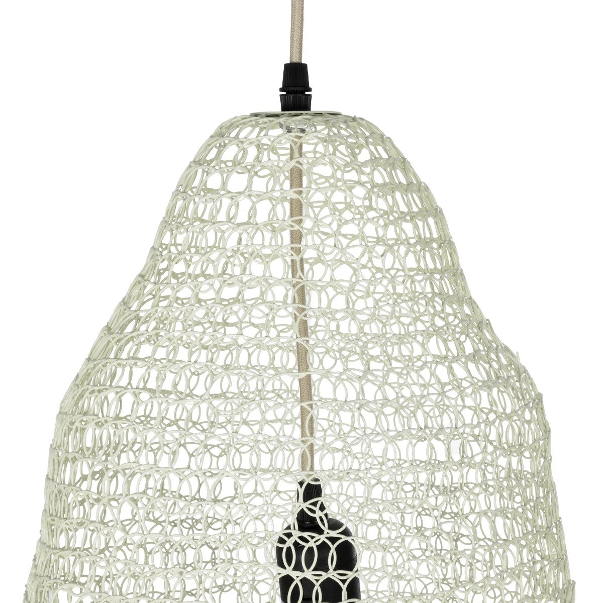 KENTUCKY 01889 Vintage Κρεμαστό Φωτιστικό Πλέγμα Μονόφωτο 1 x E27 IP20 Λευκό Μέταλλο - Μ50 x Π50 x Υ48cm