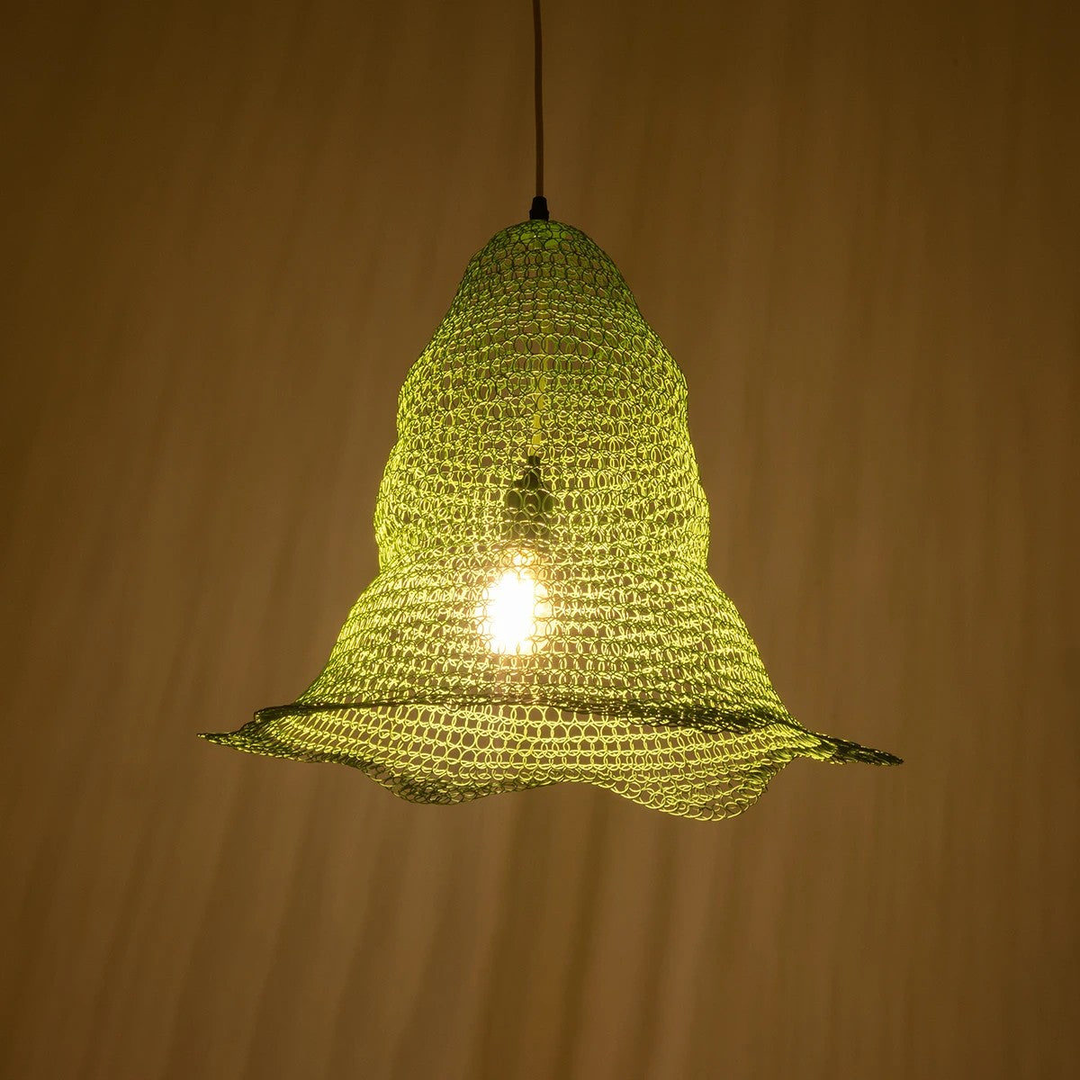 KENTUCKY 01891 Vintage Κρεμαστό Φωτιστικό Πλέγμα Μονόφωτο 1 x E27 IP20 Τιρκουάζ Μέταλλο - Μ50 x Π50 x Υ48cm