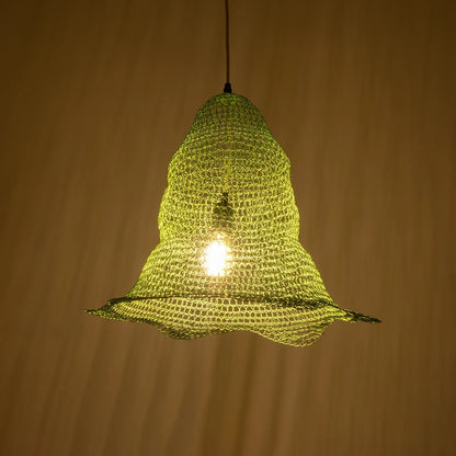 KENTUCKY 01891 Vintage Κρεμαστό Φωτιστικό Πλέγμα Μονόφωτο 1 x E27 IP20 Τιρκουάζ Μέταλλο - Μ50 x Π50 x Υ48cm