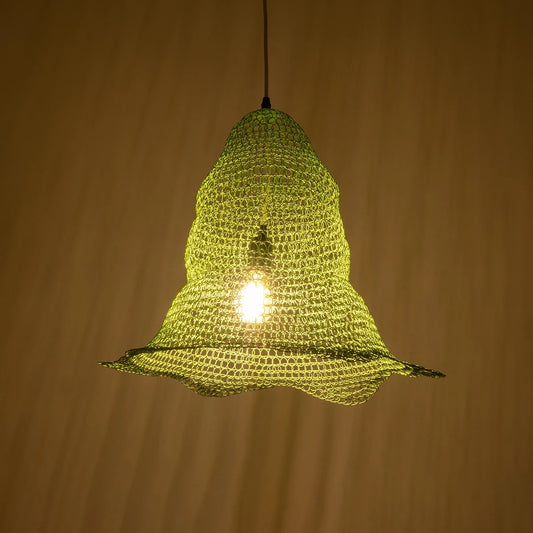 KENTUCKY 01891 Vintage Κρεμαστό Φωτιστικό Πλέγμα Μονόφωτο 1 x E27 IP20 Τιρκουάζ Μέταλλο - Μ50 x Π50 x Υ48cm