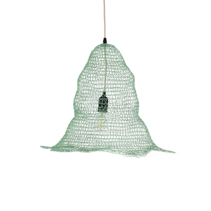 KENTUCKY 01891 Vintage Κρεμαστό Φωτιστικό Πλέγμα Μονόφωτο 1 x E27 IP20 Τιρκουάζ Μέταλλο - Μ50 x Π50 x Υ48cm