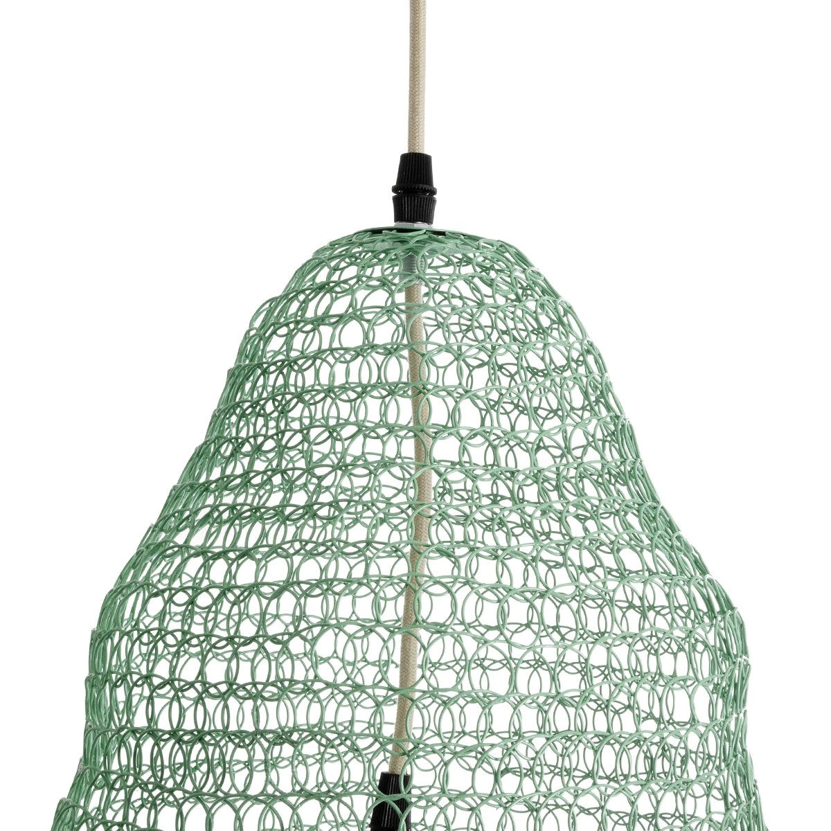 KENTUCKY 01891 Vintage Κρεμαστό Φωτιστικό Πλέγμα Μονόφωτο 1 x E27 IP20 Τιρκουάζ Μέταλλο - Μ50 x Π50 x Υ48cm