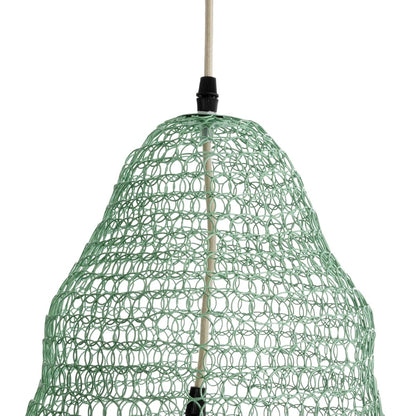 KENTUCKY 01891 Vintage Κρεμαστό Φωτιστικό Πλέγμα Μονόφωτο 1 x E27 IP20 Τιρκουάζ Μέταλλο - Μ50 x Π50 x Υ48cm