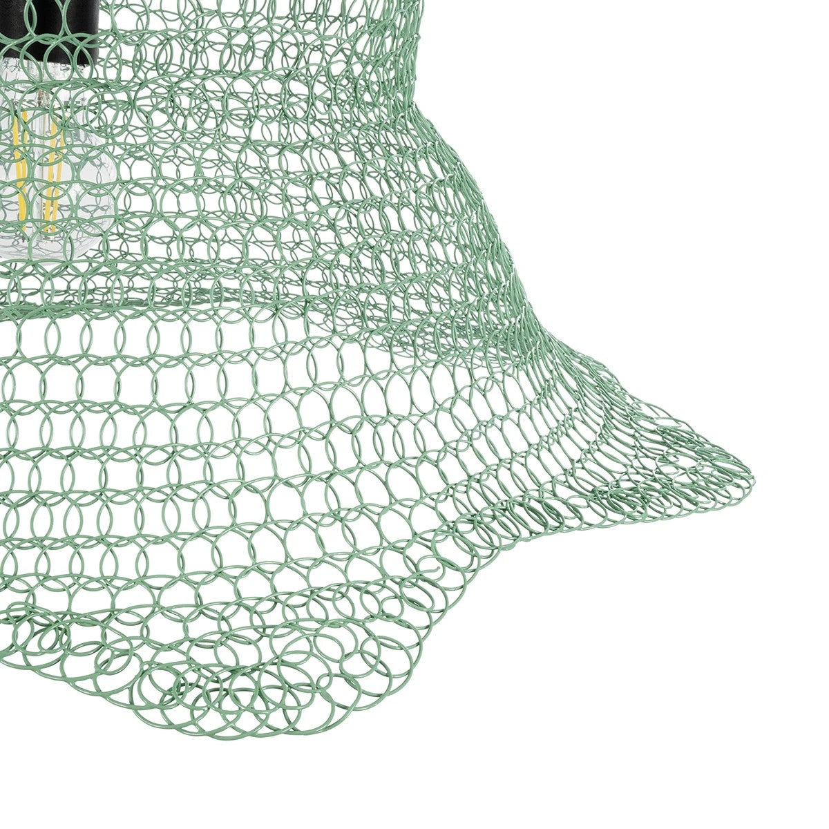 KENTUCKY 01891 Vintage Κρεμαστό Φωτιστικό Πλέγμα Μονόφωτο 1 x E27 IP20 Τιρκουάζ Μέταλλο - Μ50 x Π50 x Υ48cm