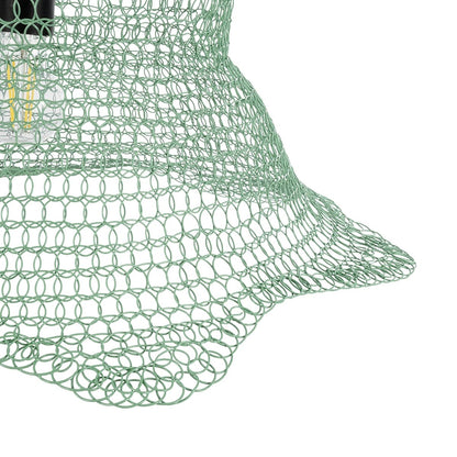 KENTUCKY 01891 Vintage Κρεμαστό Φωτιστικό Πλέγμα Μονόφωτο 1 x E27 IP20 Τιρκουάζ Μέταλλο - Μ50 x Π50 x Υ48cm