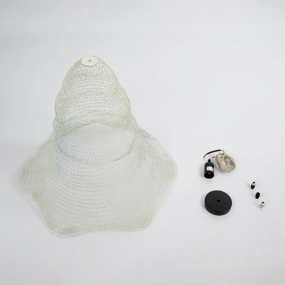 KENTUCKY 01892 Vintage Κρεμαστό Φωτιστικό Πλέγμα Μονόφωτο 1 x E27 IP20 Λευκό Μέταλλο - Μ60 x Π60 x Υ52cm