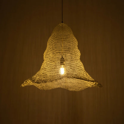 KENTUCKY 01892 Vintage Κρεμαστό Φωτιστικό Πλέγμα Μονόφωτο 1 x E27 IP20 Λευκό Μέταλλο - Μ60 x Π60 x Υ52cm