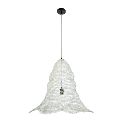 KENTUCKY 01892 Vintage Κρεμαστό Φωτιστικό Πλέγμα Μονόφωτο 1 x E27 IP20 Λευκό Μέταλλο - Μ60 x Π60 x Υ52cm