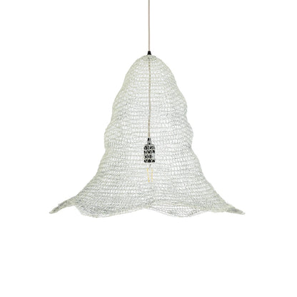 KENTUCKY 01892 Vintage Κρεμαστό Φωτιστικό Πλέγμα Μονόφωτο 1 x E27 IP20 Λευκό Μέταλλο - Μ60 x Π60 x Υ52cm