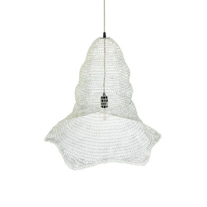 KENTUCKY 01892 Vintage Κρεμαστό Φωτιστικό Πλέγμα Μονόφωτο 1 x E27 IP20 Λευκό Μέταλλο - Μ60 x Π60 x Υ52cm