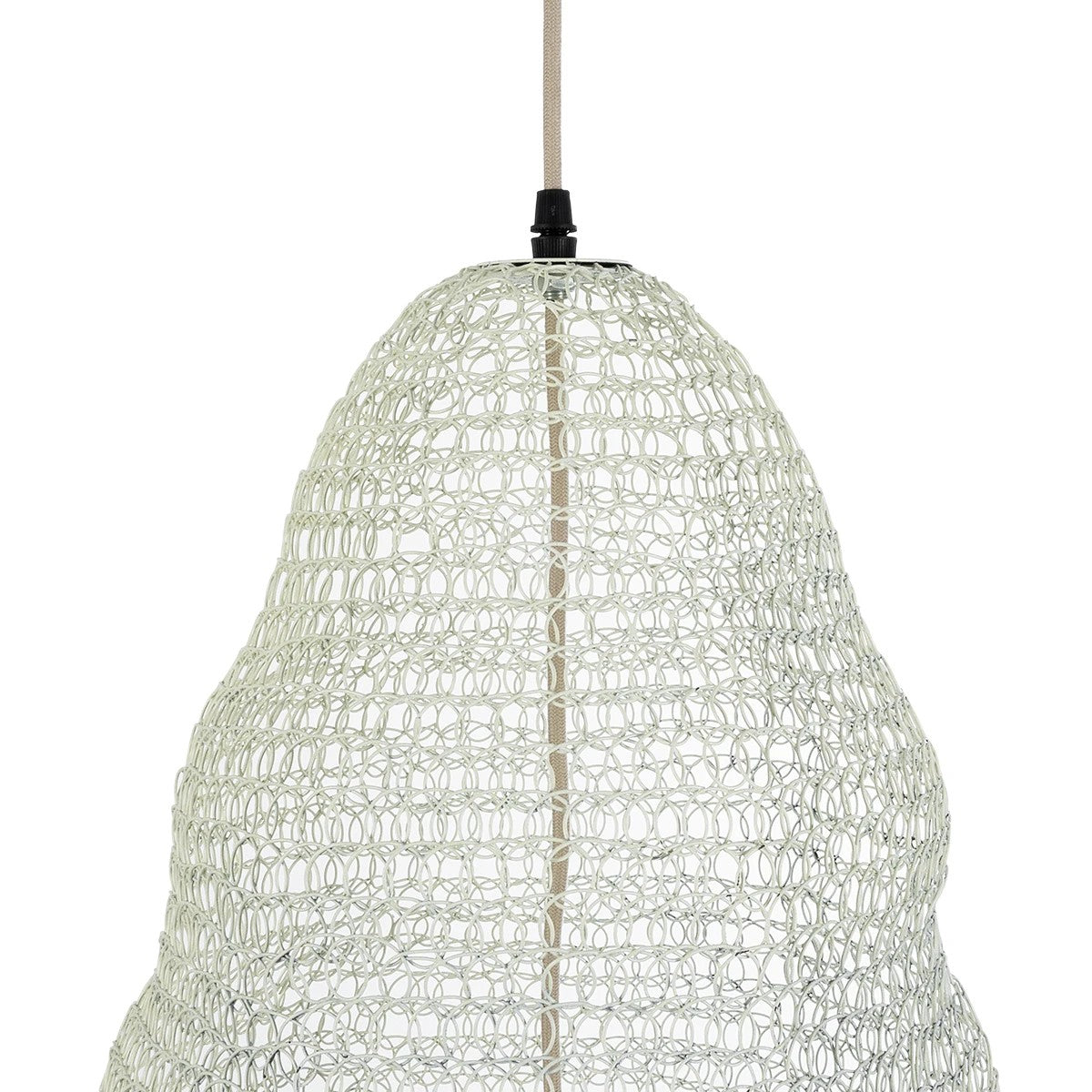 KENTUCKY 01892 Vintage Κρεμαστό Φωτιστικό Πλέγμα Μονόφωτο 1 x E27 IP20 Λευκό Μέταλλο - Μ60 x Π60 x Υ52cm