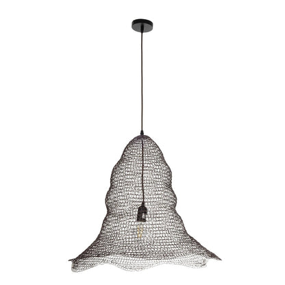 KENTUCKY 01893 Vintage Κρεμαστό Φωτιστικό Πλέγμα Μονόφωτο 1 x E27 IP20 Καφέ Μέταλλο - Μ60 x Π60 x Υ52cm