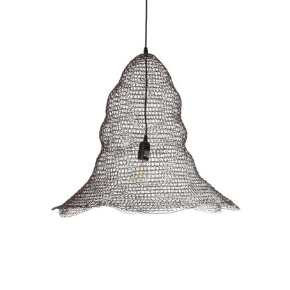 KENTUCKY 01893 Vintage Κρεμαστό Φωτιστικό Πλέγμα Μονόφωτο 1 x E27 IP20 Καφέ Μέταλλο - Μ60 x Π60 x Υ52cm