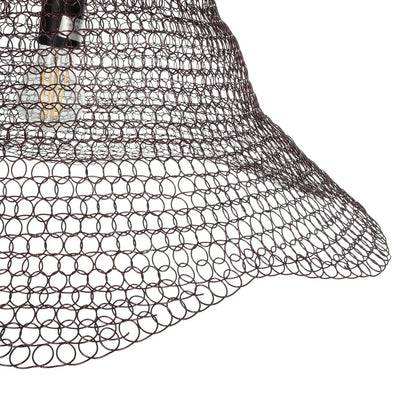 KENTUCKY 01893 Vintage Κρεμαστό Φωτιστικό Πλέγμα Μονόφωτο 1 x E27 IP20 Καφέ Μέταλλο - Μ60 x Π60 x Υ52cm