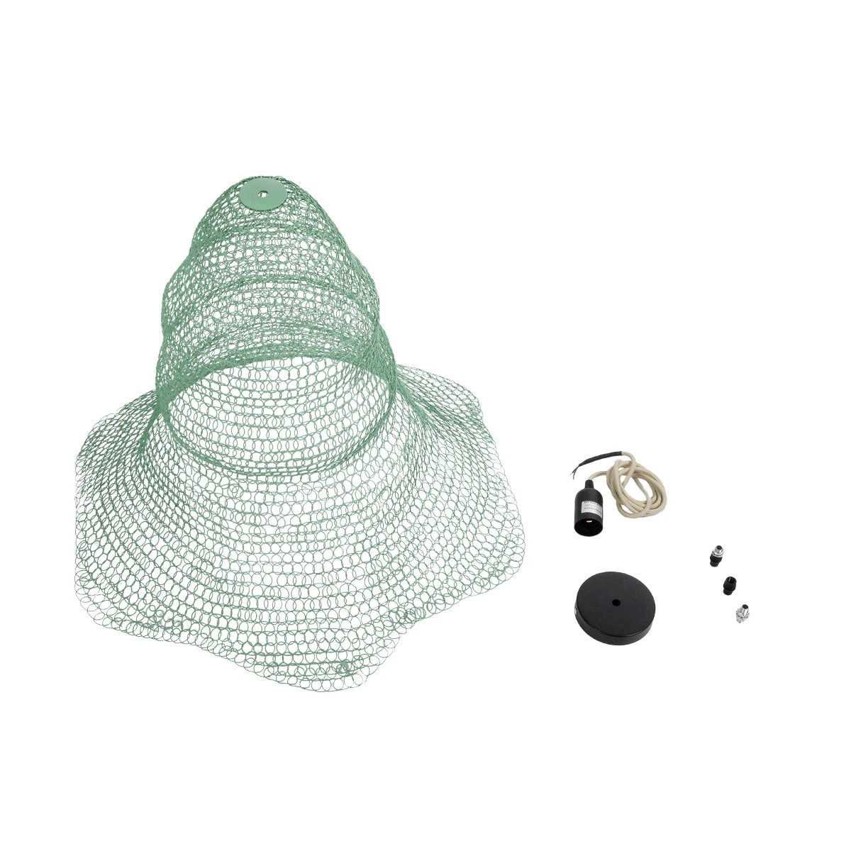 KENTUCKY 01894 Vintage Κρεμαστό Φωτιστικό Πλέγμα Μονόφωτο 1 x E27 IP20 Τιρκουάζ Μέταλλο - Μ60 x Π60 x Υ52cm