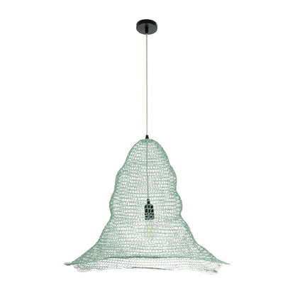 KENTUCKY 01894 Vintage Κρεμαστό Φωτιστικό Πλέγμα Μονόφωτο 1 x E27 IP20 Τιρκουάζ Μέταλλο - Μ60 x Π60 x Υ52cm