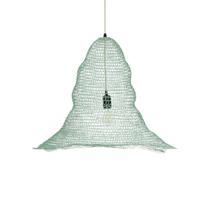 KENTUCKY 01894 Vintage Κρεμαστό Φωτιστικό Πλέγμα Μονόφωτο 1 x E27 IP20 Τιρκουάζ Μέταλλο - Μ60 x Π60 x Υ52cm