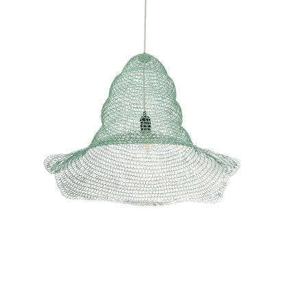 KENTUCKY 01894 Vintage Κρεμαστό Φωτιστικό Πλέγμα Μονόφωτο 1 x E27 IP20 Τιρκουάζ Μέταλλο - Μ60 x Π60 x Υ52cm