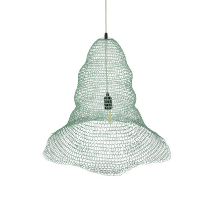 KENTUCKY 01894 Vintage Κρεμαστό Φωτιστικό Πλέγμα Μονόφωτο 1 x E27 IP20 Τιρκουάζ Μέταλλο - Μ60 x Π60 x Υ52cm