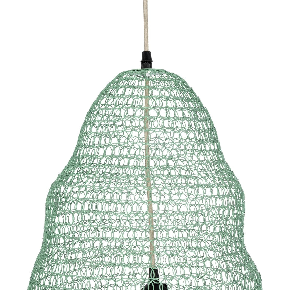 KENTUCKY 01894 Vintage Κρεμαστό Φωτιστικό Πλέγμα Μονόφωτο 1 x E27 IP20 Τιρκουάζ Μέταλλο - Μ60 x Π60 x Υ52cm