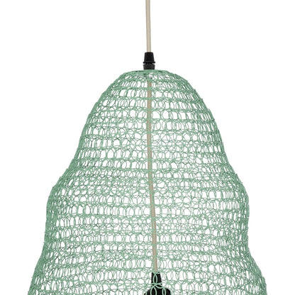 KENTUCKY 01894 Vintage Κρεμαστό Φωτιστικό Πλέγμα Μονόφωτο 1 x E27 IP20 Τιρκουάζ Μέταλλο - Μ60 x Π60 x Υ52cm