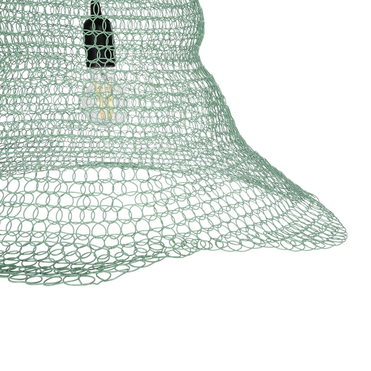 KENTUCKY 01894 Vintage Κρεμαστό Φωτιστικό Πλέγμα Μονόφωτο 1 x E27 IP20 Τιρκουάζ Μέταλλο - Μ60 x Π60 x Υ52cm