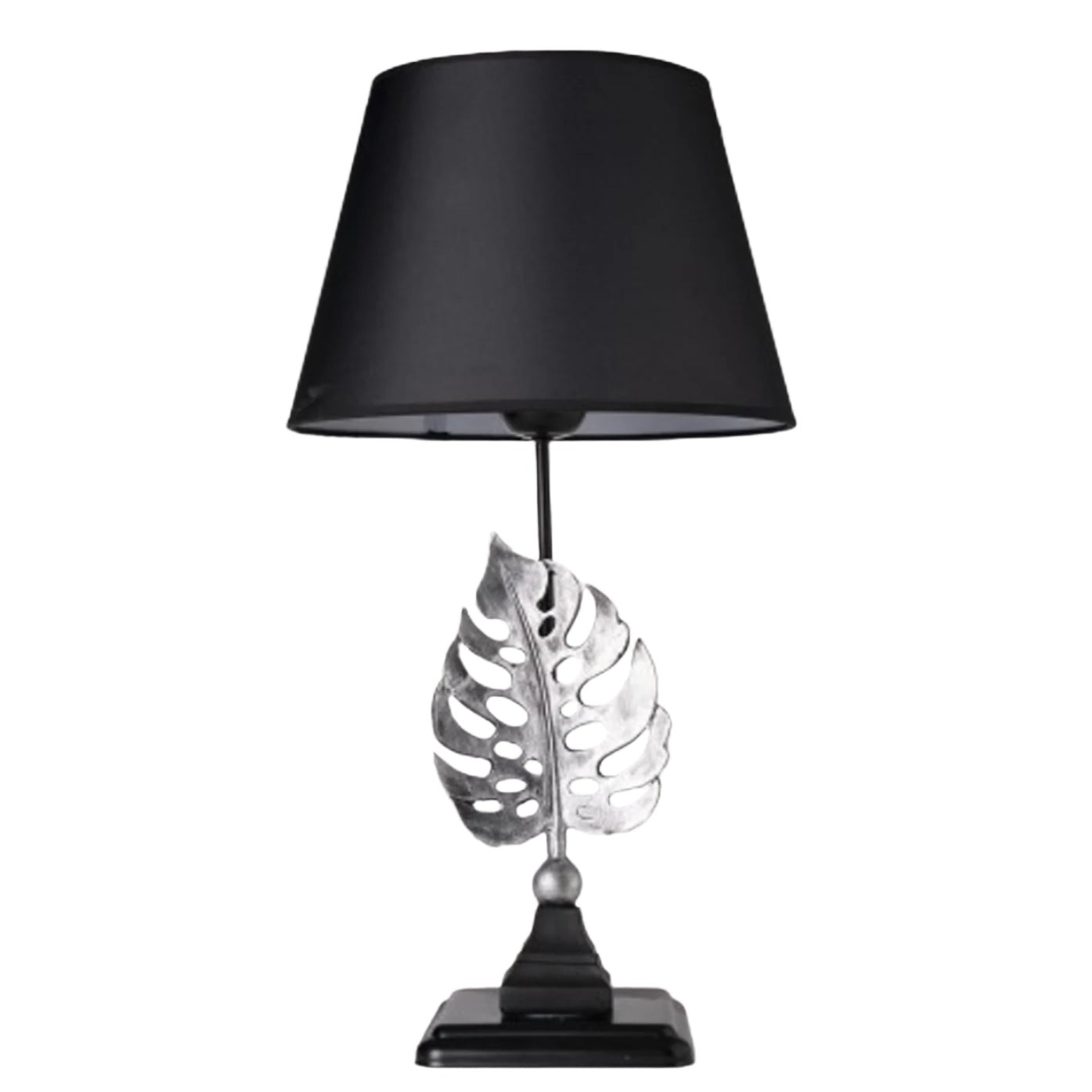 TLT 1267-NM ΕΠΙΤΡΑΠΕΖΙΑ ΛΑΜΠΑ ΜΑΥΡΗ ΜΕ ΦΙΓΟΥΡΑ ΦΥΛΛΟ ΝΙΚΕΛ ΜΑΤ Φ30x60