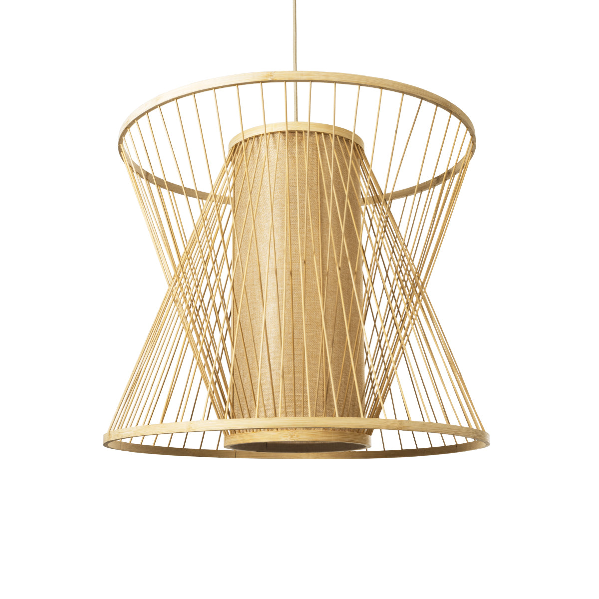 HIBISCUS 01925 Boho Κρεμαστό Φωτιστικό Οροφής με Ντουί 1 x E27 AC 220-240V IP20 - Μπεζ - Μ60 x Π60 x Υ50