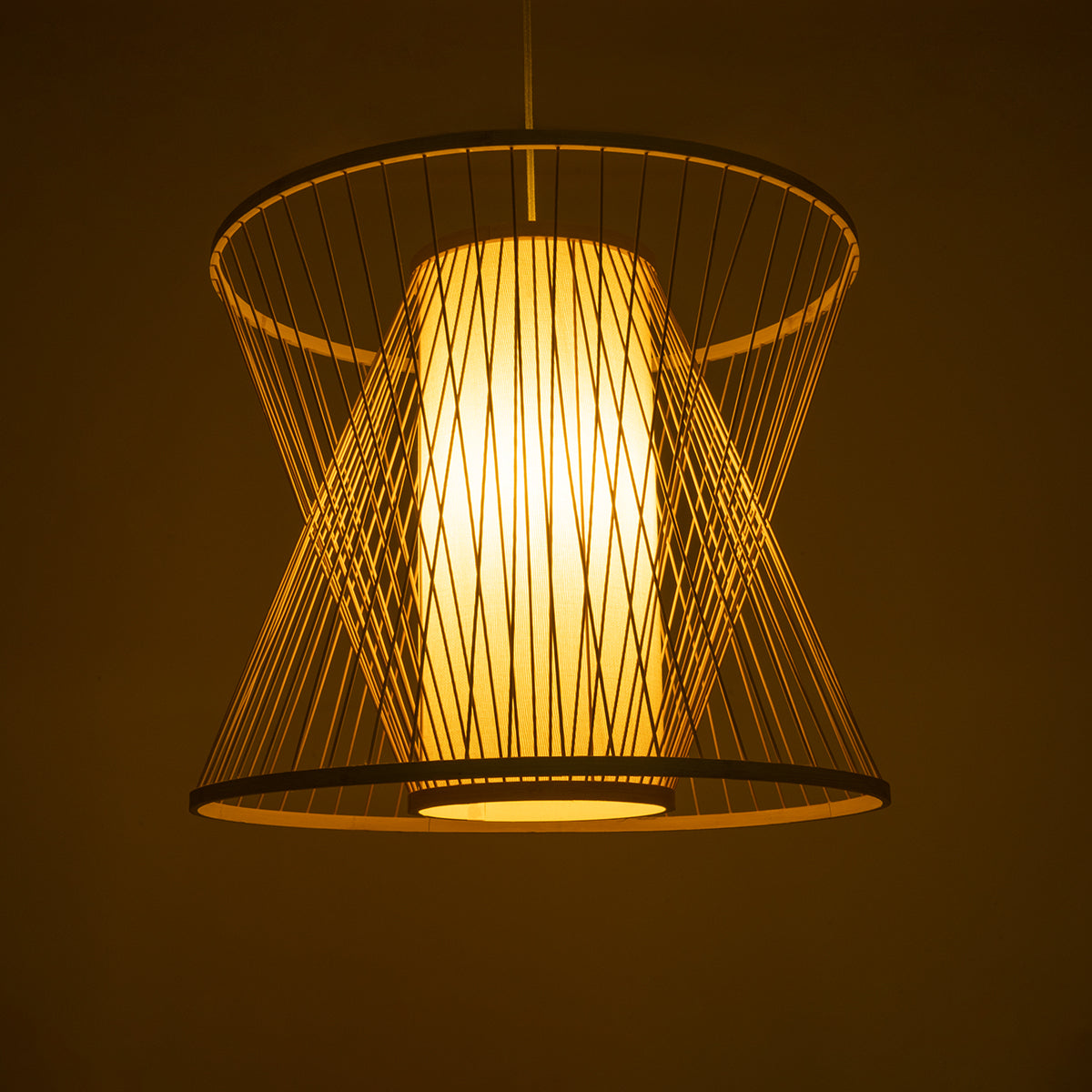 HIBISCUS 01925 Boho Κρεμαστό Φωτιστικό Οροφής με Ντουί 1 x E27 AC 220-240V IP20 - Μπεζ - Μ60 x Π60 x Υ50