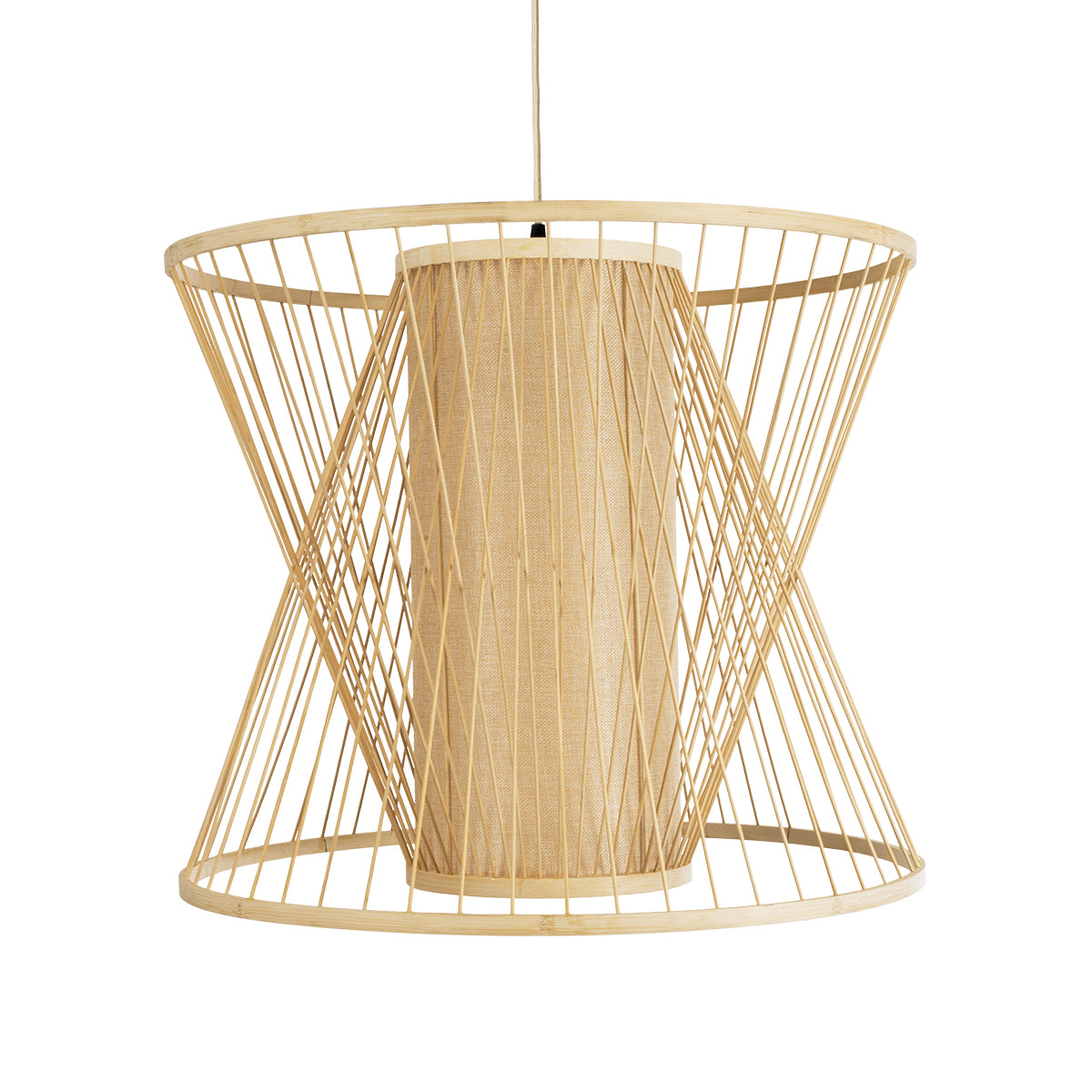 HIBISCUS 01925 Boho Κρεμαστό Φωτιστικό Οροφής με Ντουί 1 x E27 AC 220-240V IP20 - Μπεζ - Μ60 x Π60 x Υ50