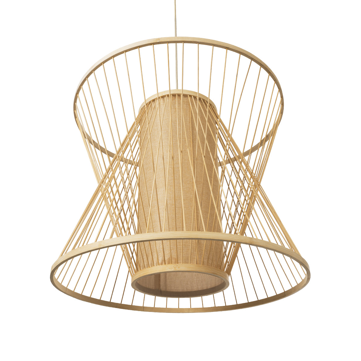 HIBISCUS 01925 Boho Κρεμαστό Φωτιστικό Οροφής με Ντουί 1 x E27 AC 220-240V IP20 - Μπεζ - Μ60 x Π60 x Υ50