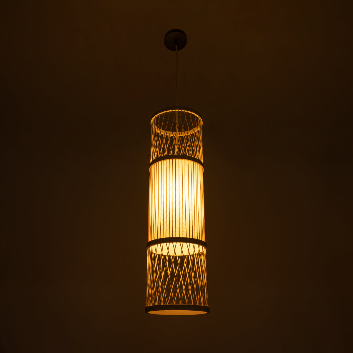 HIBISCUS 01933 Boho Κρεμαστό Φωτιστικό Οροφής με Ντουί 1 x E27 AC 220-240V IP20 - Μπεζ - Μ20 x Π20 x Υ70