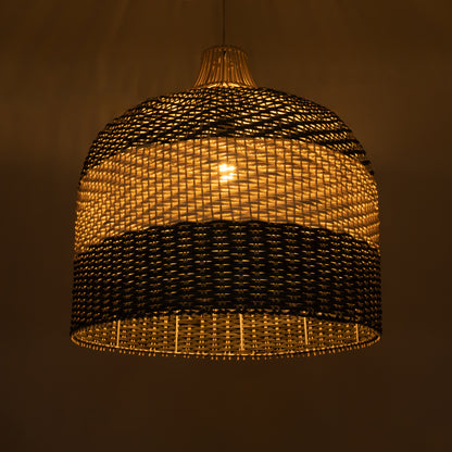 BARBADOS 01945 Boho Κρεμαστό Φωτιστικό Καμπάνα Μονόφωτο 1 x E27 IP20 Μπεζ & Χακί Ξύλο - Μ60 x Π60 x Υ60cm