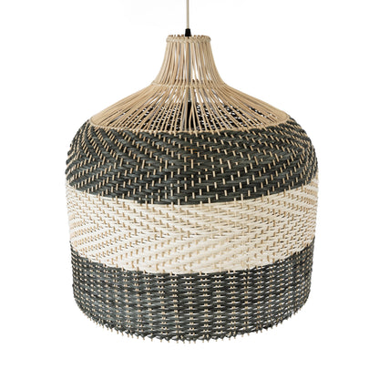 BARBADOS 01945 Boho Κρεμαστό Φωτιστικό Καμπάνα Μονόφωτο 1 x E27 IP20 Μπεζ & Χακί Ξύλο - Μ60 x Π60 x Υ60cm