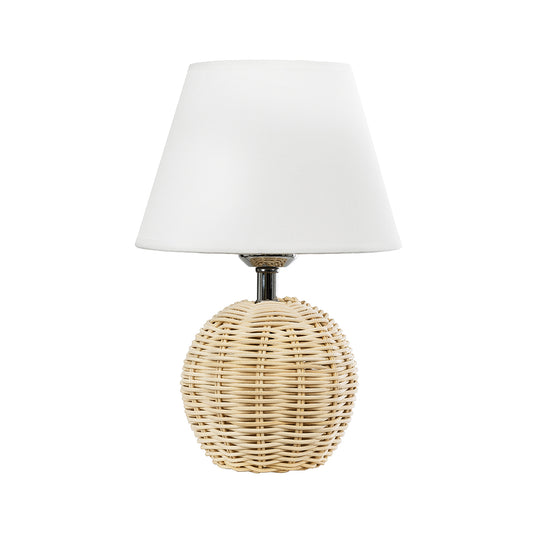 HASUMI 01957 Boho Επιτραπέζιο Φωτιστικό Πορτατίφ με Ντουί 1 x E27 AC 220-240V IP20 - Μπεζ & Λευκό - Μ19 x Π19 x Υ30