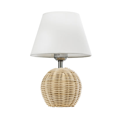 HASUMI 01957 Boho Επιτραπέζιο Φωτιστικό Πορτατίφ με Ντουί 1 x E27 AC 220-240V IP20 - Μπεζ & Λευκό - Μ19 x Π19 x Υ30