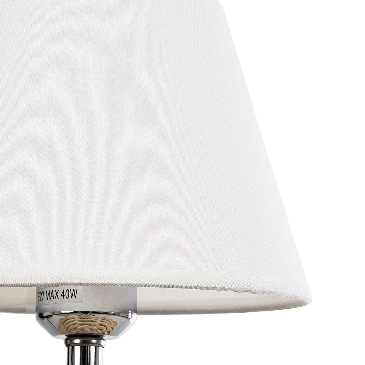 HASUMI 01957 Boho Επιτραπέζιο Φωτιστικό Πορτατίφ με Ντουί 1 x E27 AC 220-240V IP20 - Μπεζ & Λευκό - Μ19 x Π19 x Υ30