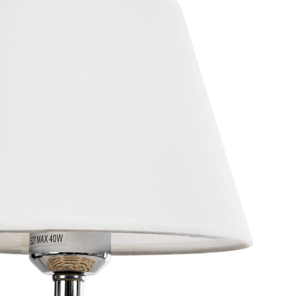 HASUMI 01957 Boho Επιτραπέζιο Φωτιστικό Πορτατίφ με Ντουί 1 x E27 AC 220-240V IP20 - Μπεζ & Λευκό - Μ19 x Π19 x Υ30