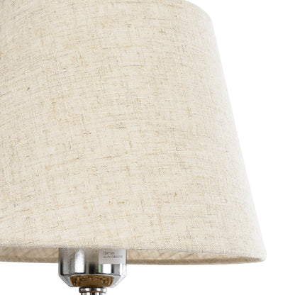 HOLOKAI 01960 Boho Επιτραπέζιο Φωτιστικό Πορτατίφ με Ντουί 1 x E27 AC 220-240V IP20 - Μπεζ & Λευκό - Μ23 x Π23 x Υ40