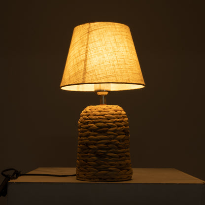 HOLOKAI 01960 Boho Επιτραπέζιο Φωτιστικό Πορτατίφ με Ντουί 1 x E27 AC 220-240V IP20 - Μπεζ & Λευκό - Μ23 x Π23 x Υ40