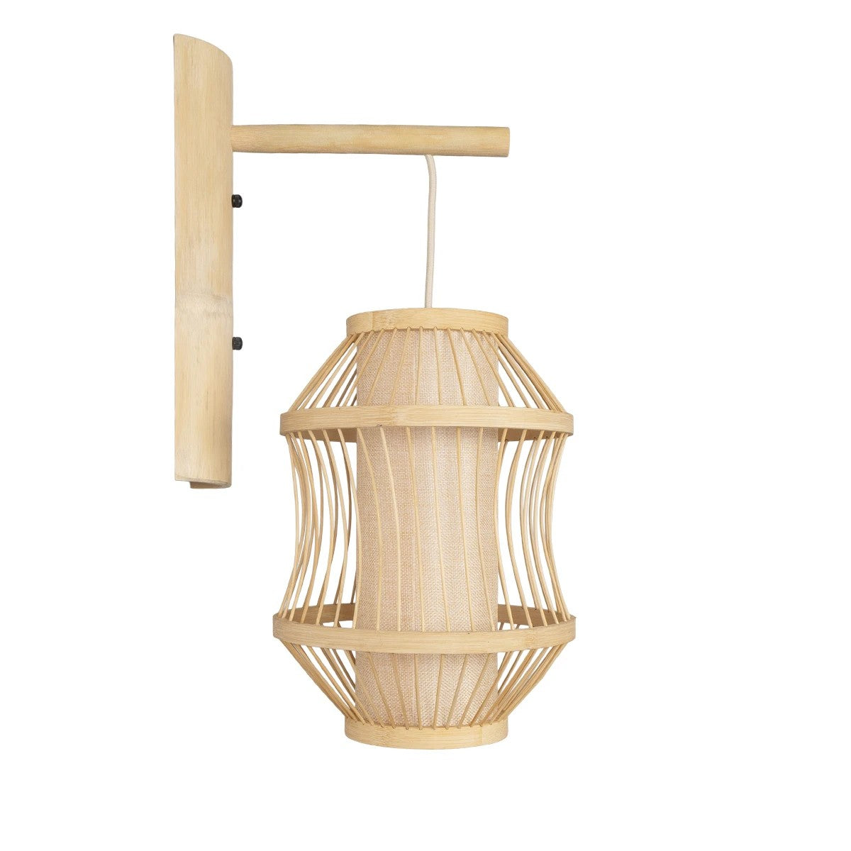 TULUM 01971 Boho Wall Light - Sconce with 1 x E27 AC 220-240V IP20 Socket - Beige - L24 x W32 x H55