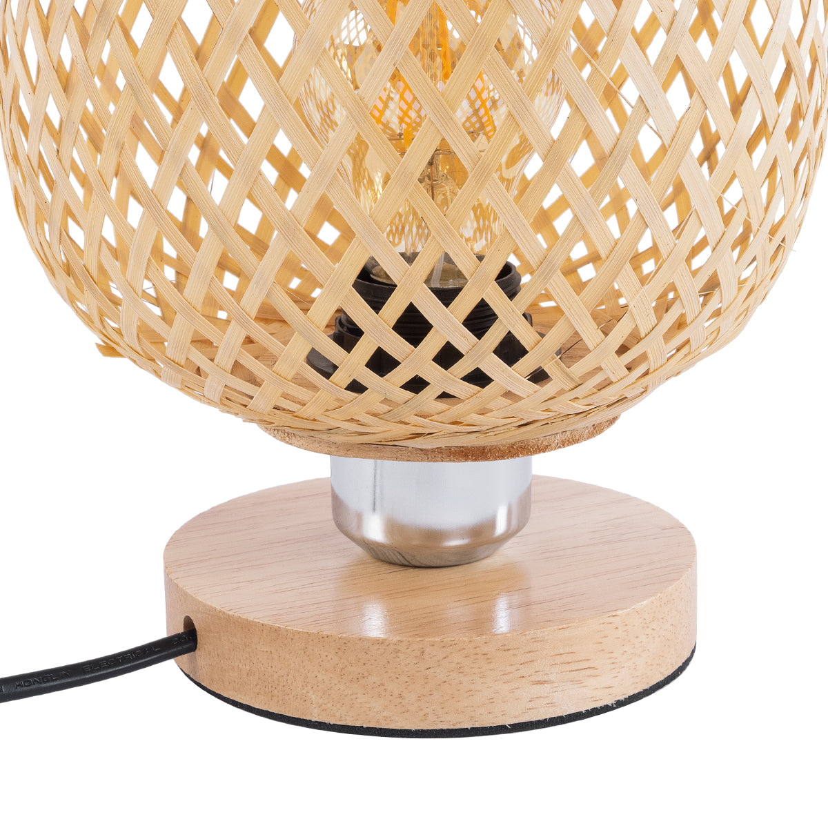 KERRY 01981 Boho Επιτραπέζιο Φωτιστικό Πορτατίφ με Ντουί 1 x E27 AC 220-240V IP20 - Μπεζ - Μ18 x Π18 x Υ25