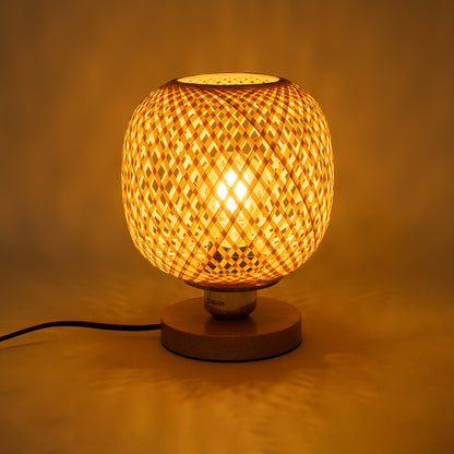 KERRY 01981 Boho Επιτραπέζιο Φωτιστικό Πορτατίφ με Ντουί 1 x E27 AC 220-240V IP20 - Μπεζ - Μ18 x Π18 x Υ25