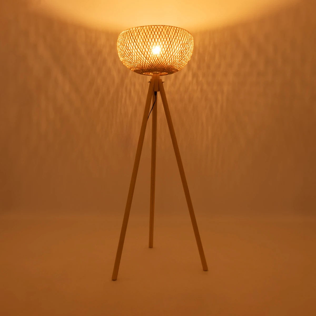 POPPY 01983 Boho Επιδαπέδιο Φωτιστικό με Ντουί 1 x E27 AC 220-240V IP20 - Μπεζ - Μ58 x Π58 x Υ143