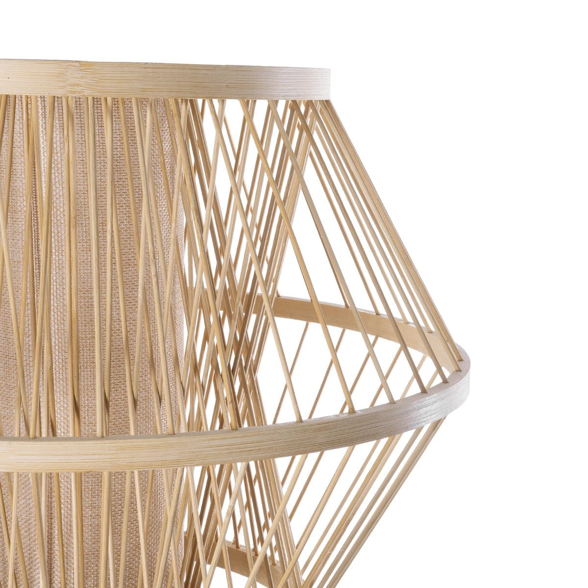 POPPY 01985 Boho Επιδαπέδιο Φωτιστικό Μονόφωτο 1 x E27 IP20 Μπεζ Ξύλο - Μ58 x Π58 x Υ151cm