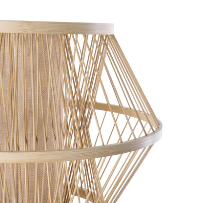 POPPY 01985 Boho Επιδαπέδιο Φωτιστικό Μονόφωτο 1 x E27 IP20 Μπεζ Ξύλο - Μ58 x Π58 x Υ151cm