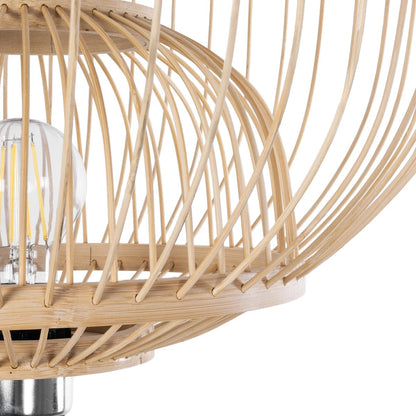 POPPY 01986 Boho Επιδαπέδιο Φωτιστικό Μονόφωτο 1 x E27 IP20 Μπεζ Ξύλο - Μ58 x Π58 x Υ141cm