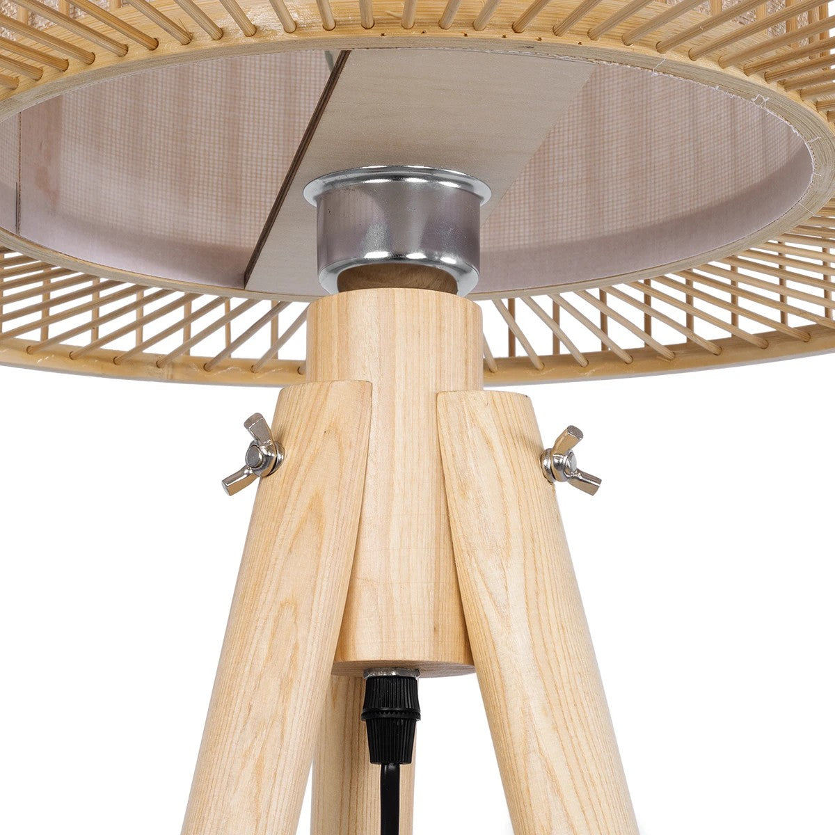 POPPY 01988 Boho Επιδαπέδιο Φωτιστικό με Ντουί 1 x E27 AC 220-240V IP20 - Μπεζ - Μ58 x Π58 x Υ145